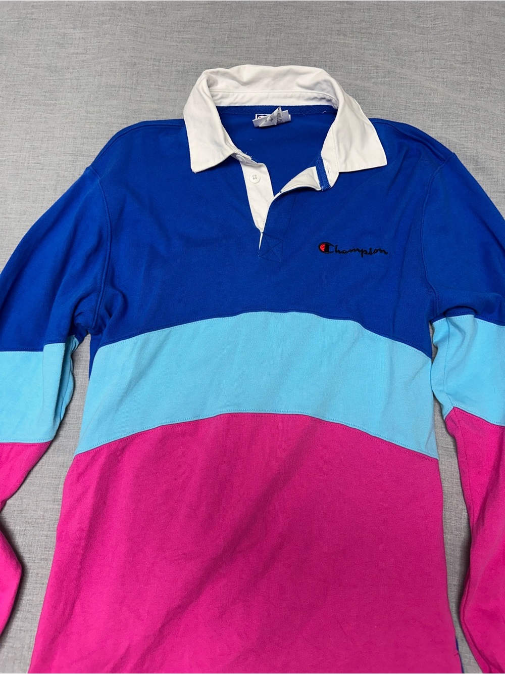 Champion Colorblock Rugby Polo — Blue, Light Blue, Pink - Picture 2 of 5